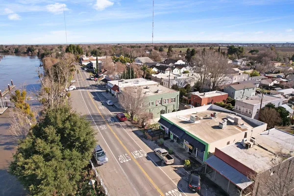 an aerial view of a city