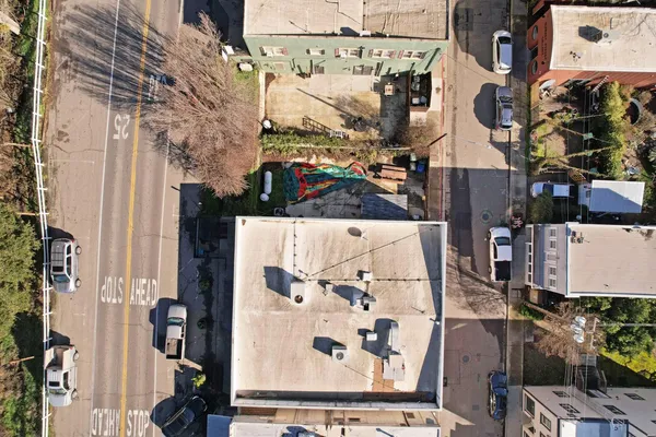 an aerial view of a city