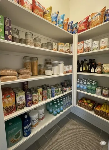 a room with storage and utility room