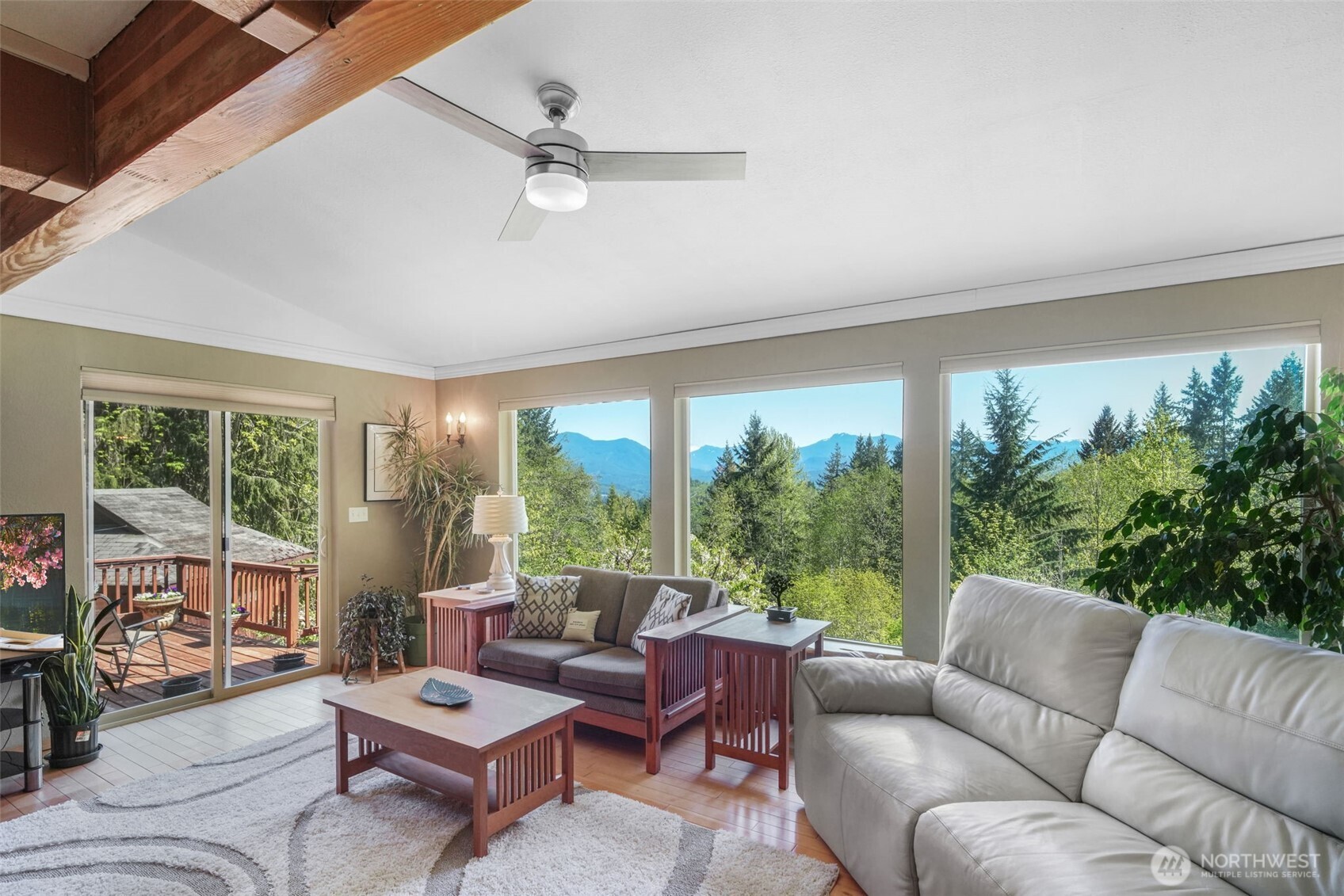 289 Long And Winding Road Randle, WA 98377 - Photo 10 of 40 a living room with furniture and a large window
