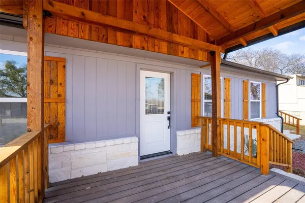 a view of a house with wooden floor