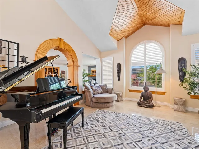 a view of a livingroom with a potted plant