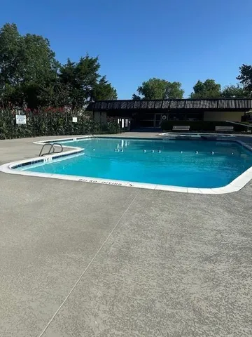 a view of a park with slide