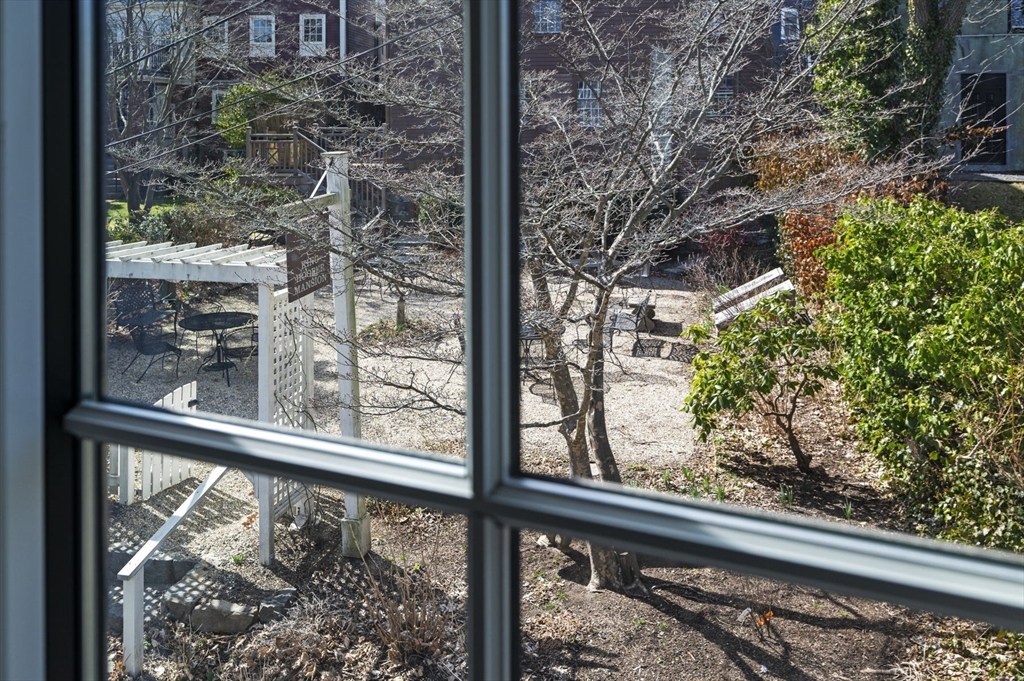 9 Hanover Court, Unit 1 Marblehead, MA 01945 - Photo 33 of 38 a view of a glass door with a tree in front of it