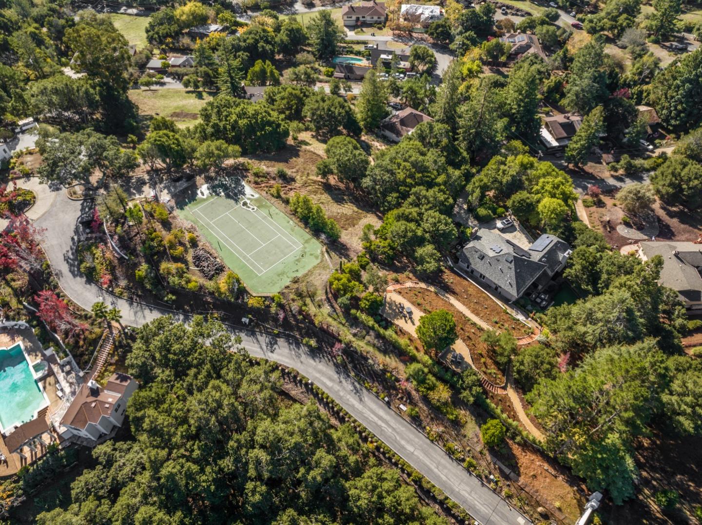 2 Summit Way Woodside, CA 94062 - Photo 5 of 16 an aerial view of residential houses with outdoor space