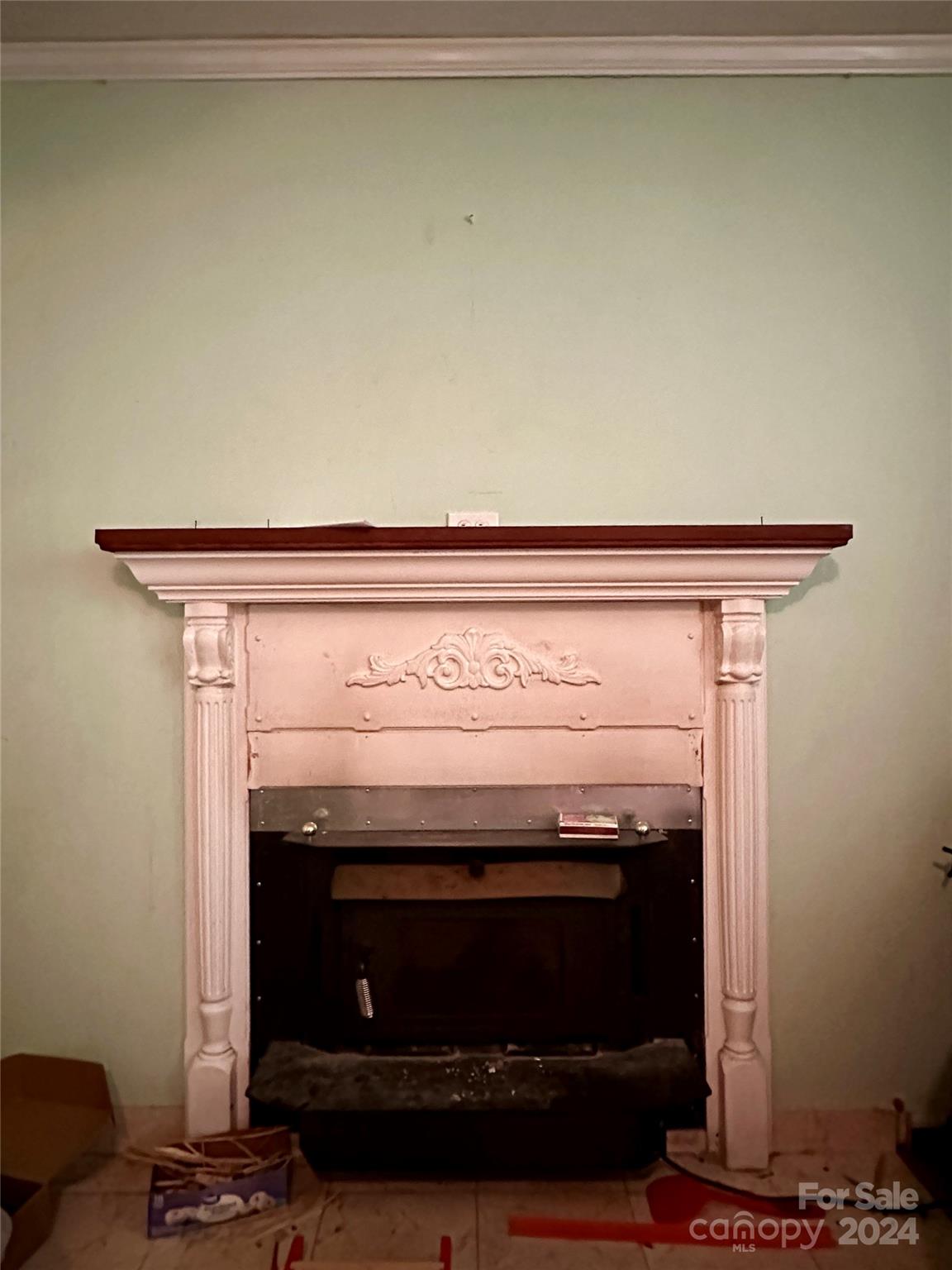 282 Berkeley Road Hendersonville, NC 28792 - Photo 5 of 25 a close view of a fireplace in a room