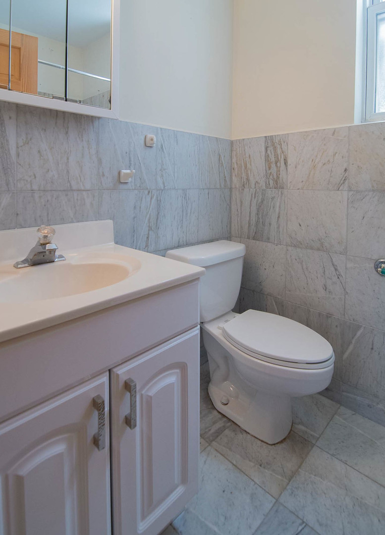 905 North Racine Avenue, Unit 2 Chicago, IL 60642 - Photo 18 of 26 a bathroom with a sink a toilet and mirror