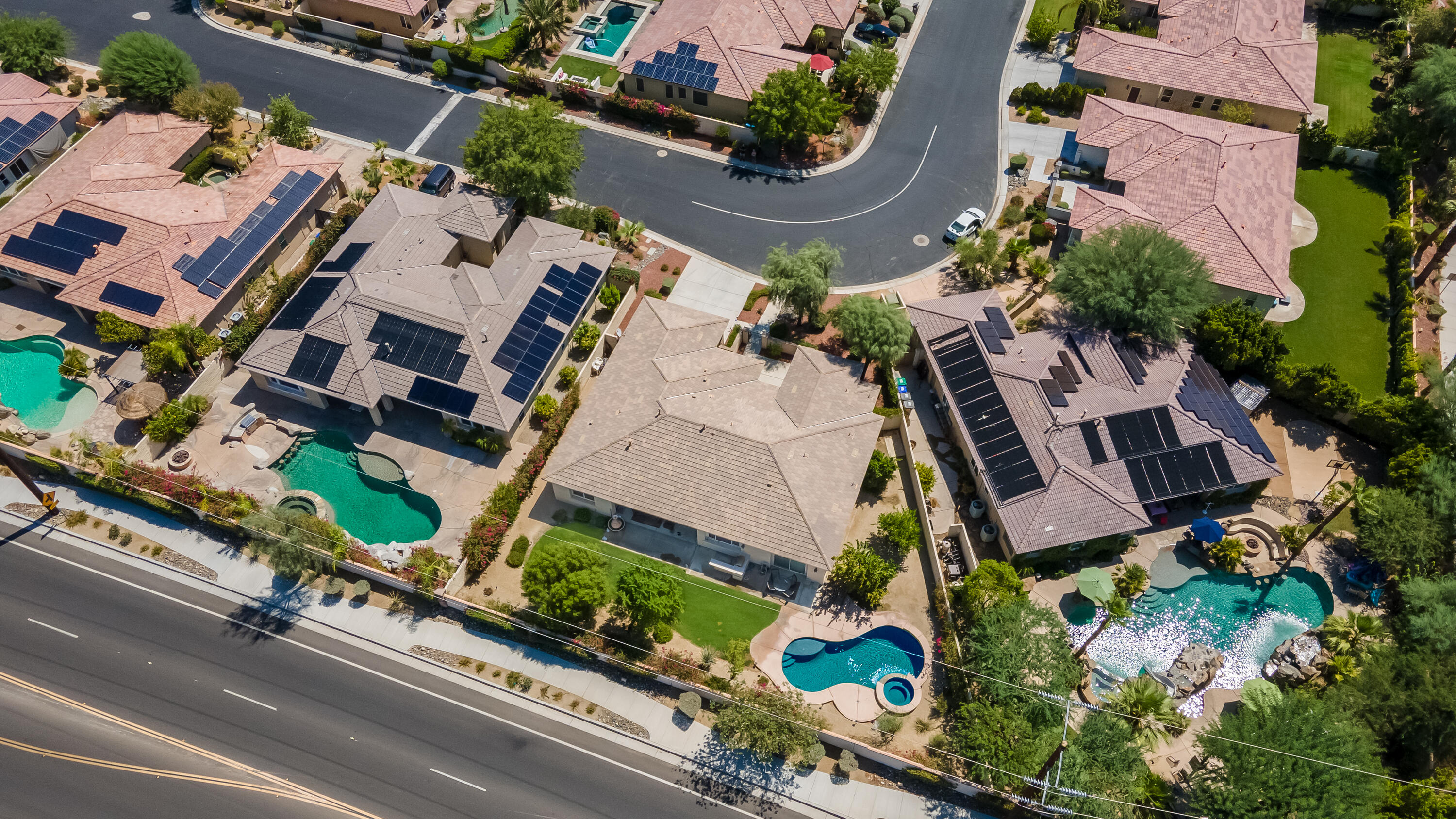 153 Bellini Way Palm Desert, CA 92211 - Photo 25 of 26 an aerial view of residential houses with outdoor space