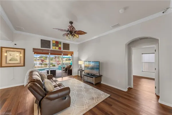 a living room with furniture