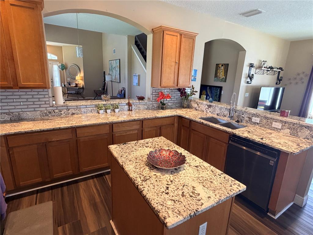 13250 Mandalay Place Spring Hill, FL 34609 - Photo 9 of 28 a kitchen with a sink and a wooden cabinets