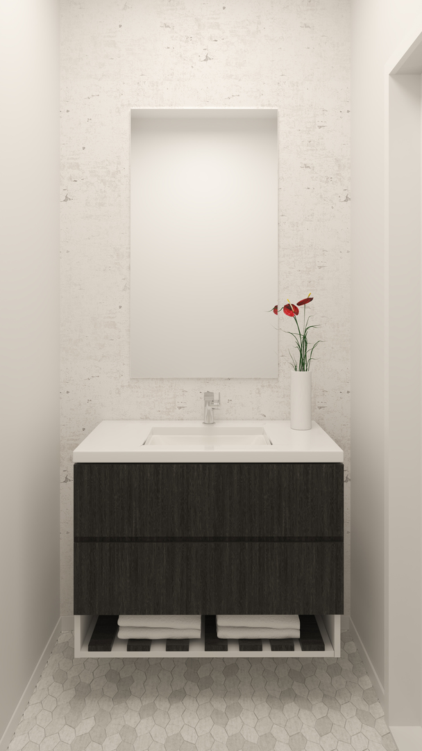 1400 West Monroe Street, Unit 5D Chicago, IL 60607 - Photo 17 of 17 a bathroom with a sink and a mirror