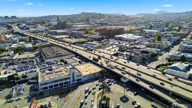an aerial view of a city