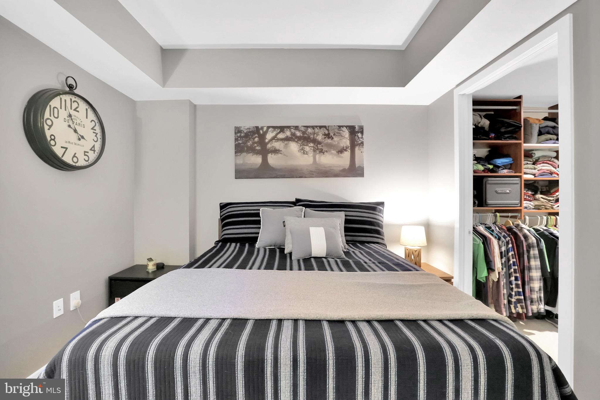 1025 First Street Southeast, Unit 602 Washington, DC 20003 - Photo 18 of 49 a bedroom with a bed and a closet