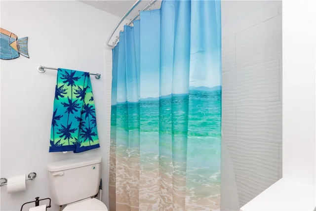 a bathroom with a toilet and a bathtub