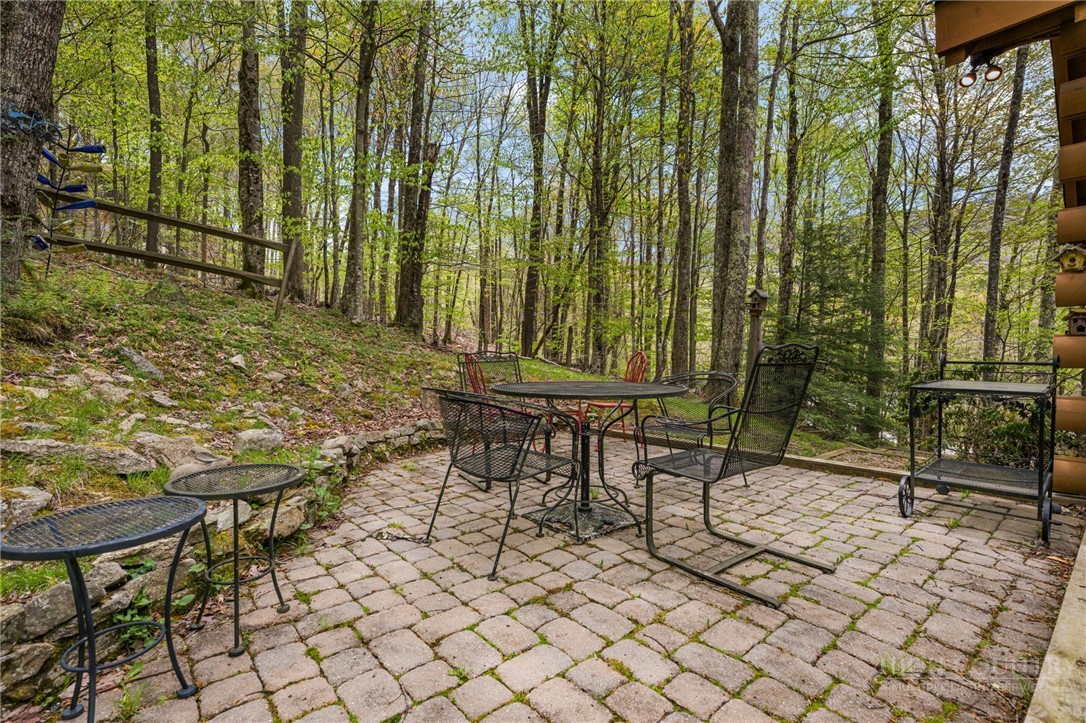 259 Greenbriar Road Beech Mountain, NC 28604 - Photo 33 of 41 a view of a chairs and table in backyard