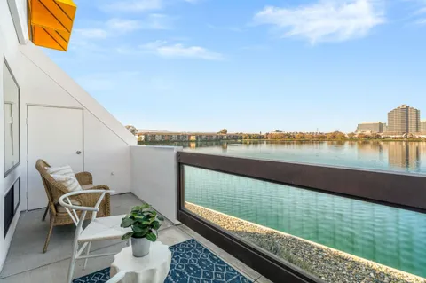 a view of lake from balcony