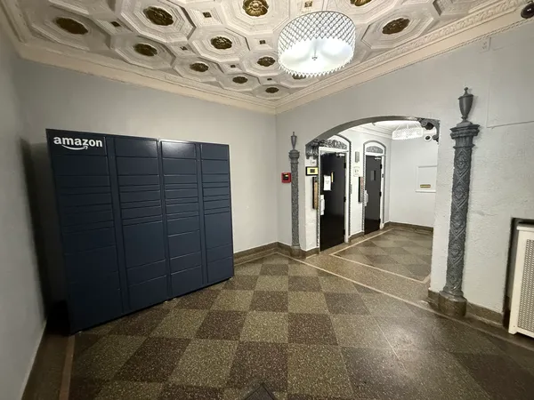 a view of a hallway with entryway