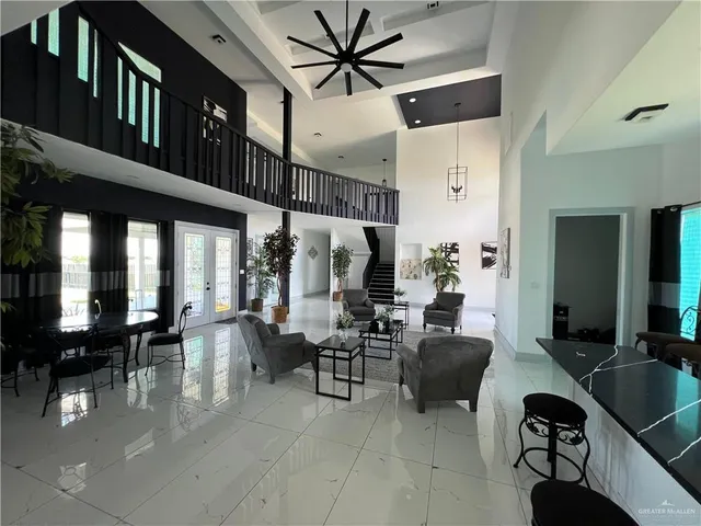 a living room with furniture