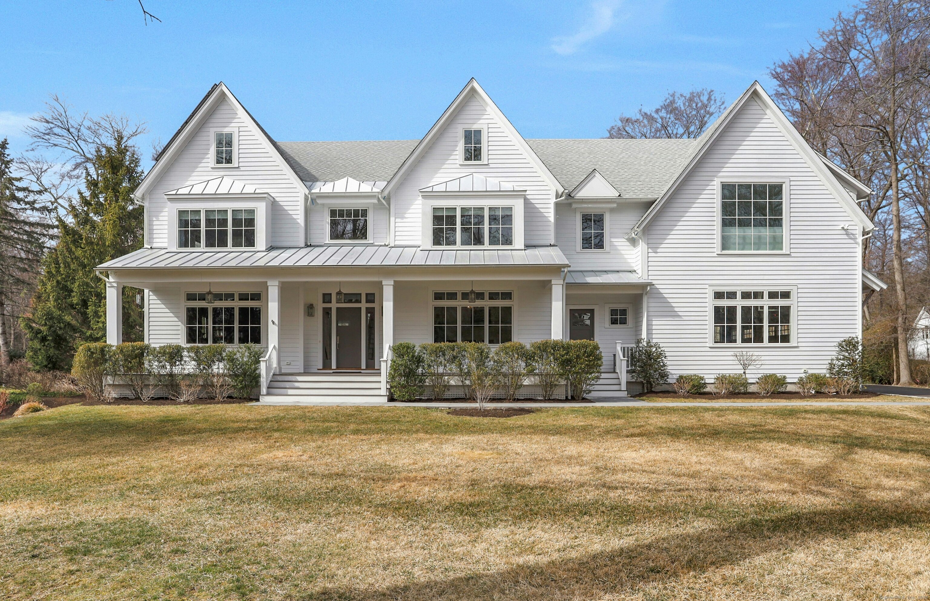 a front view of multiple houses