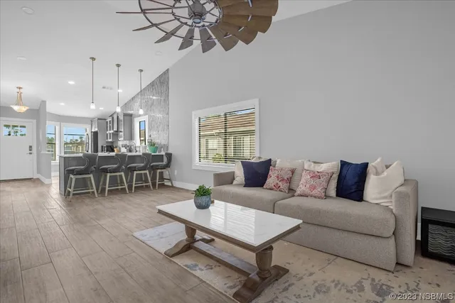 a living room with furniture