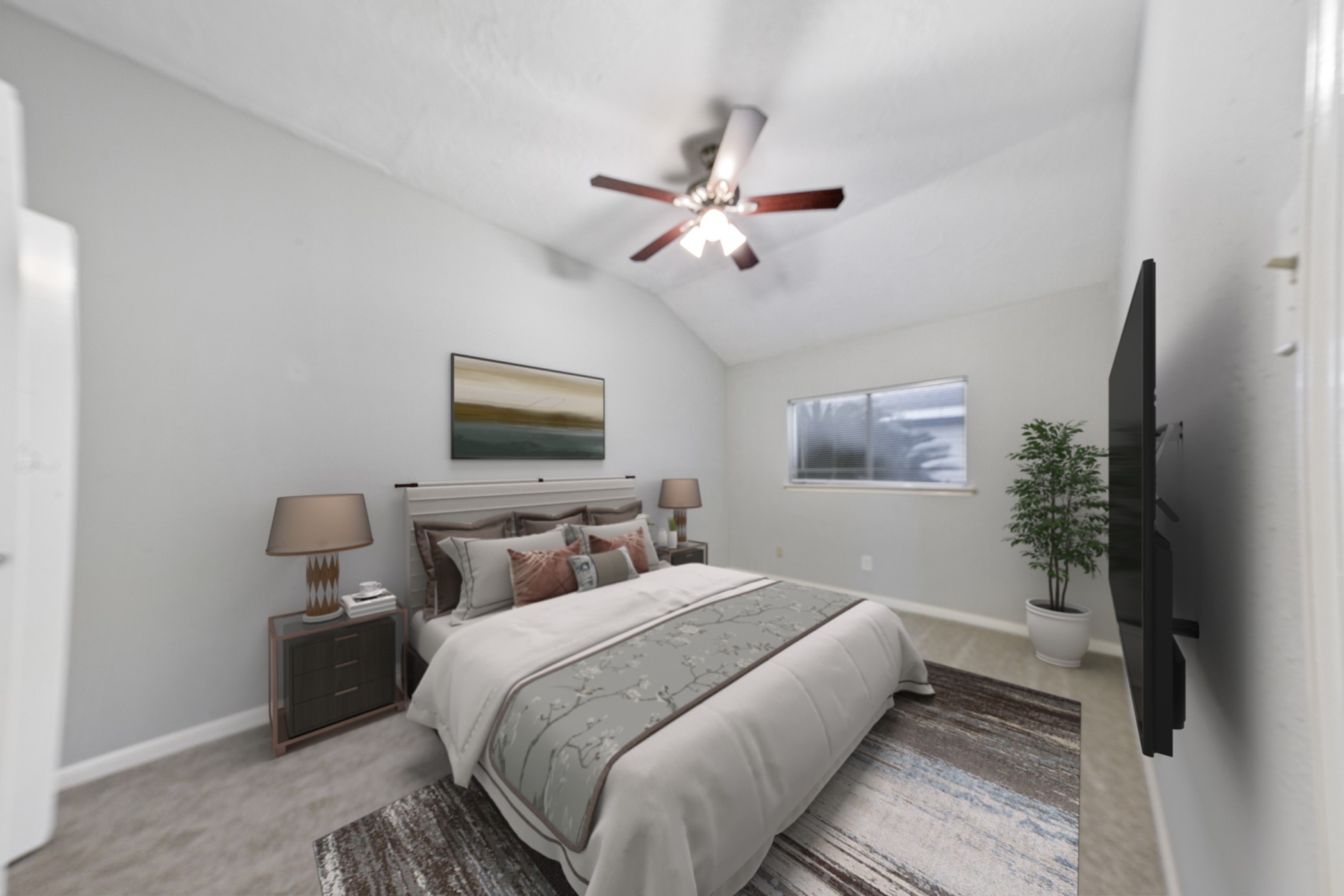 10530 Rippling Fields Drive Houston, TX 77064 - Photo 26 of 30 a bedroom with a bed and a chandelier