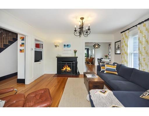 121 Overlook Road Arlington, MA 02474 - Photo 6 of 30 a living room with furniture and a fireplace