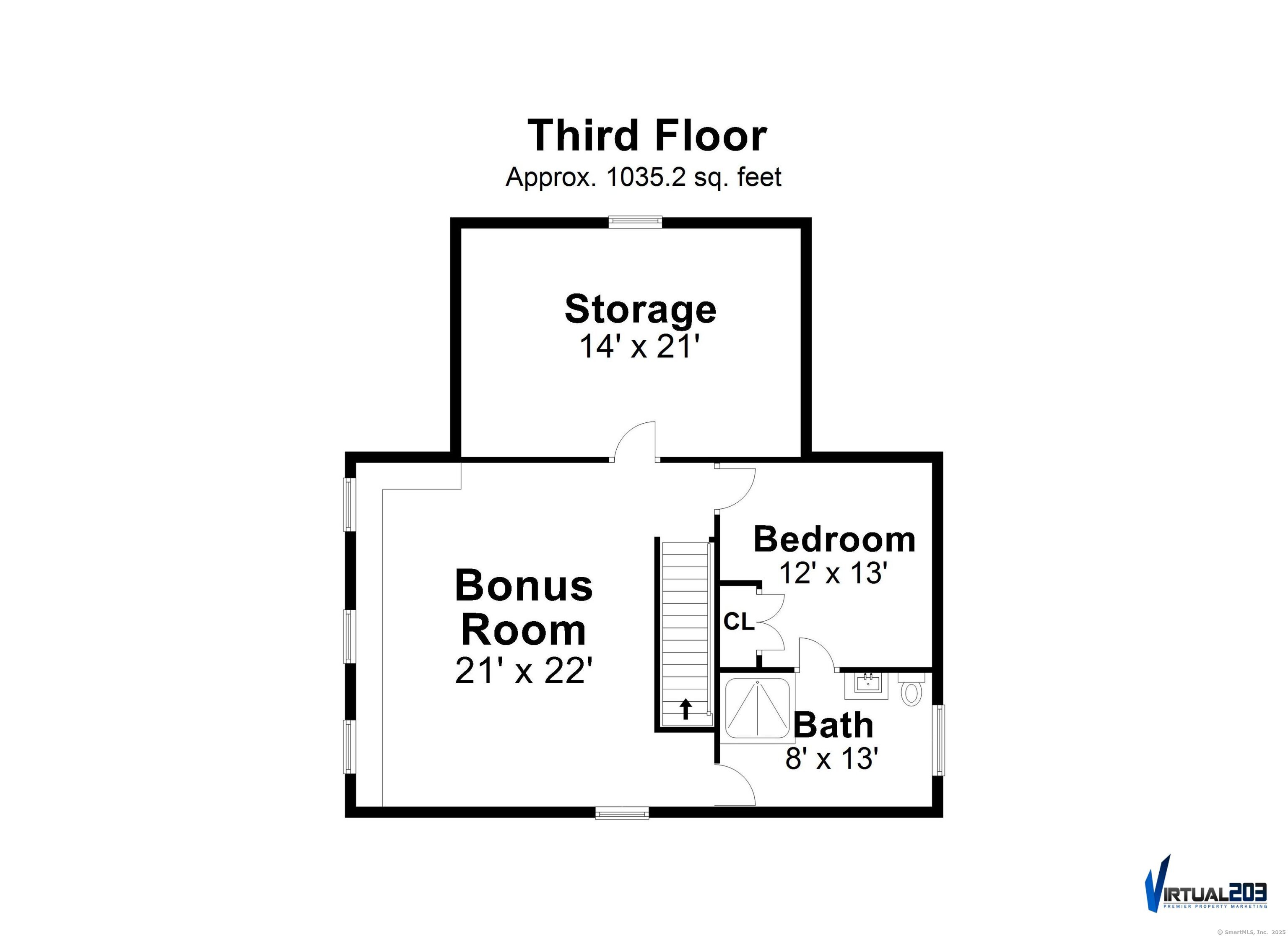 68 Figlar Avenue Fairfield, CT 06824 - Photo 39 of 40 Third level floor plan.