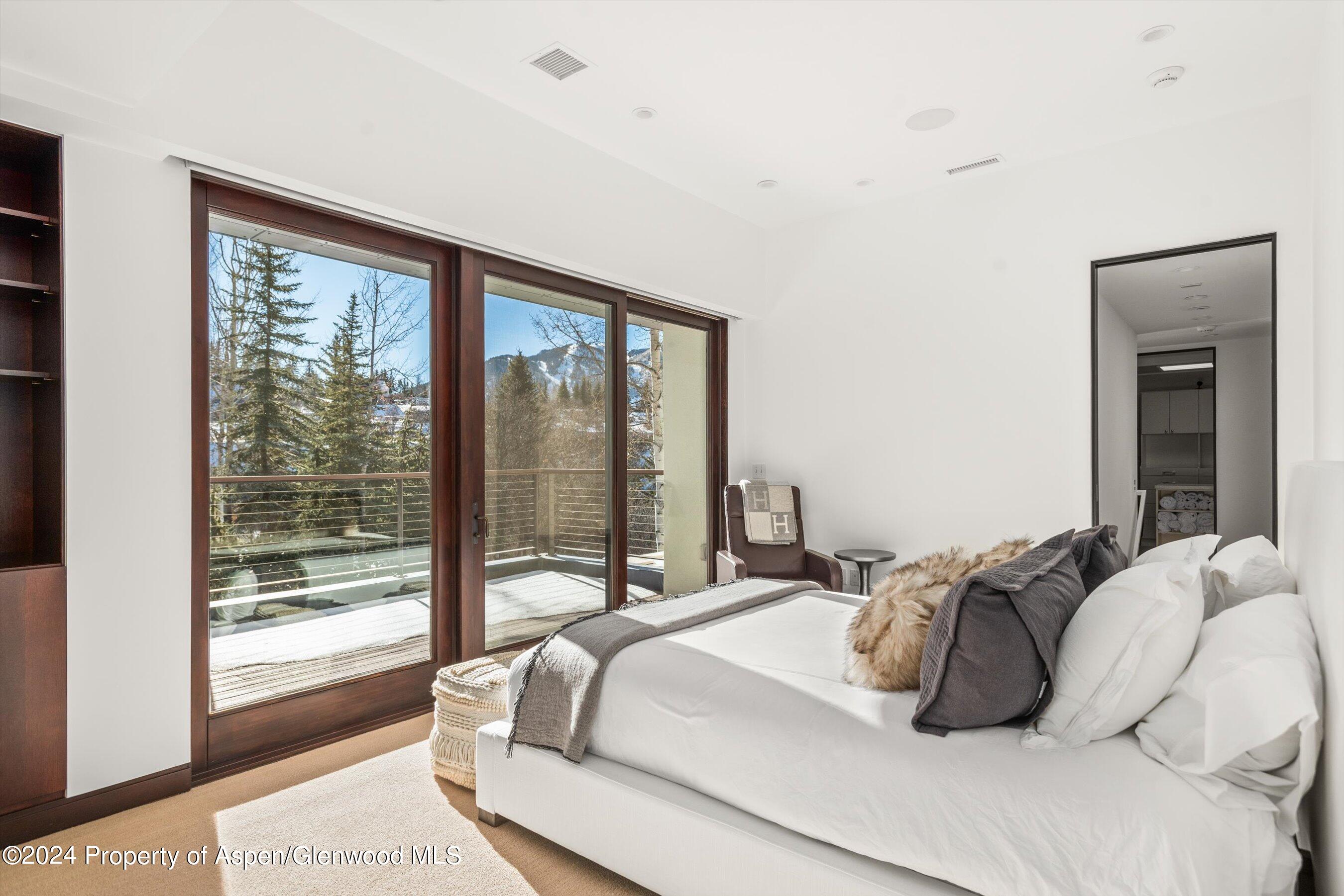 25 Nighthawk Drive Aspen, CO 81611 - Photo 27 of 34 a bedroom with a bed and glass window