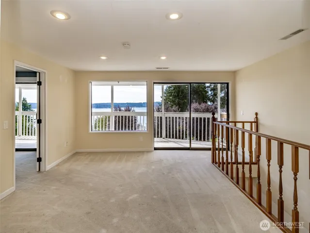 a view of hallway with stairs