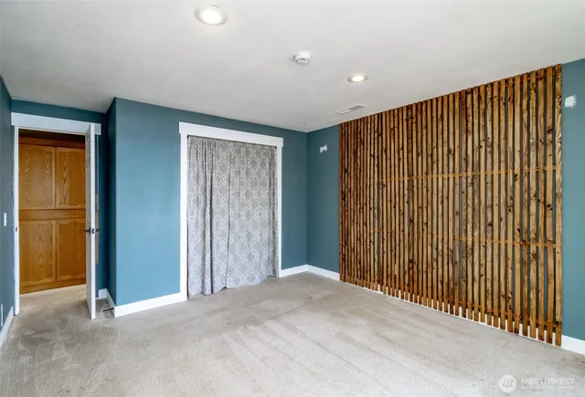 a view of a livingroom with a wooden space