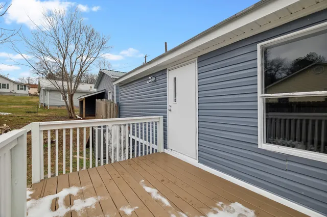 a view of a wooden deck