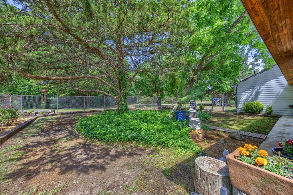 881 Wild Road Van Alstyne, TX 75495 - Photo 30 of 40 a view of a backyard with plants and a patio