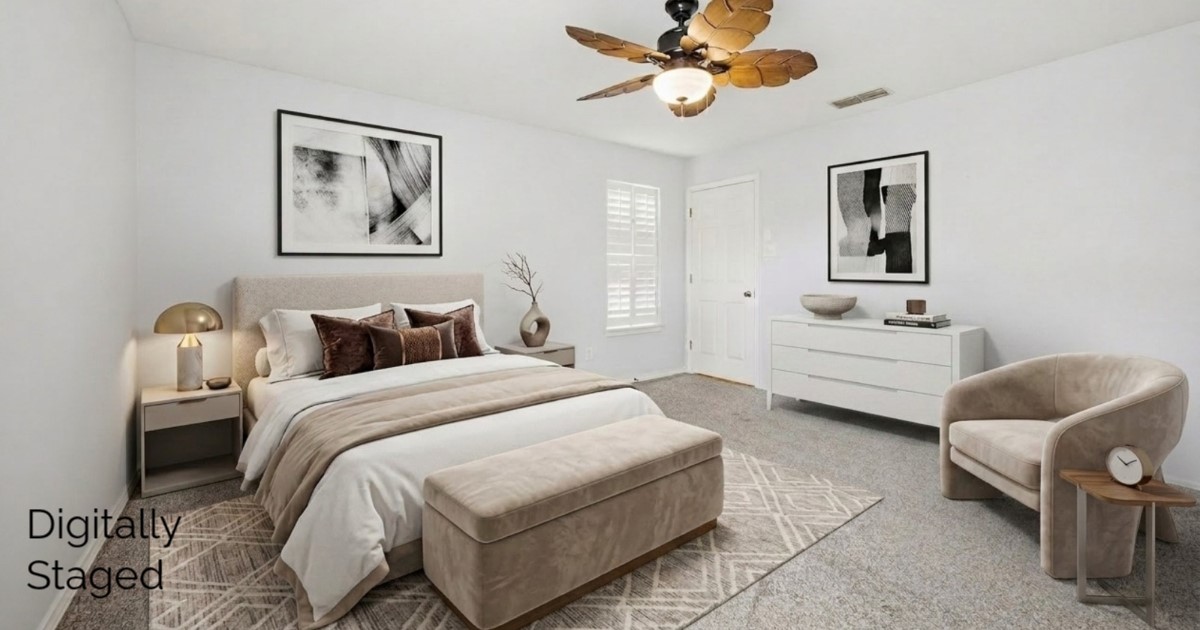 7251 Prairie Drive, Unit 6 Corpus Christi, TX 78413 - Photo 22 of 28 a bedroom with bed and furniture