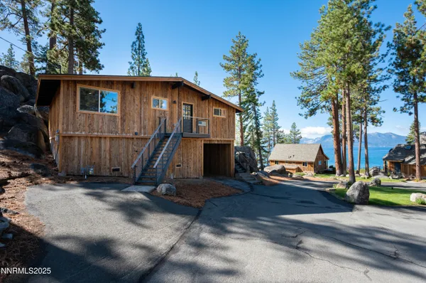 an outdoor space with furniture