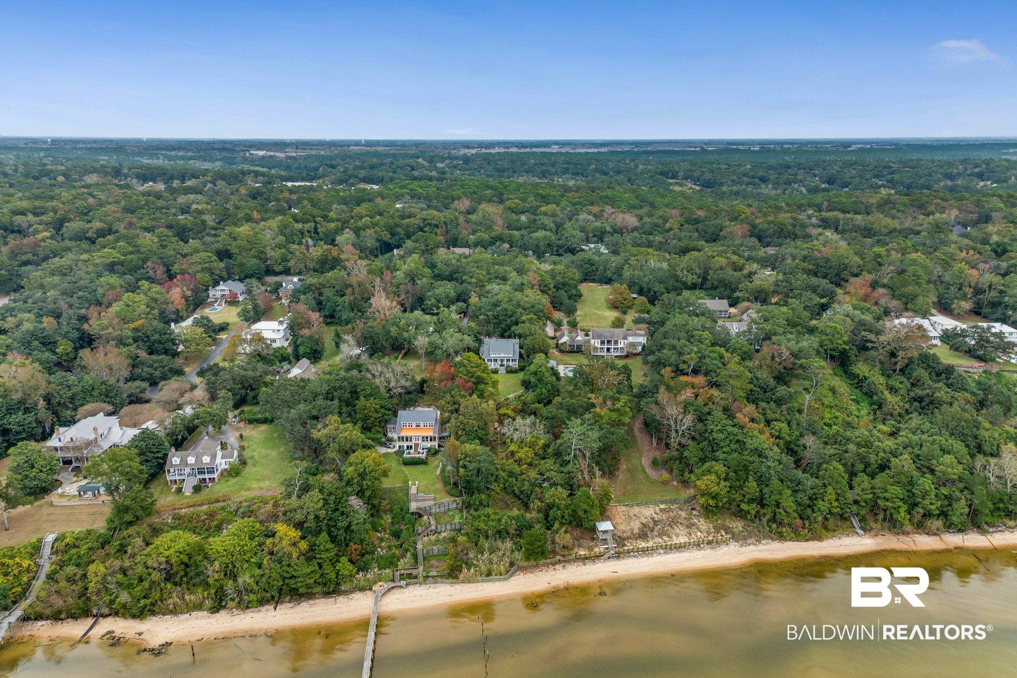 23561 Main Street Fairhope, AL 36532 - Photo 35 of 45 Aerial view of property's location featuring a large body of water