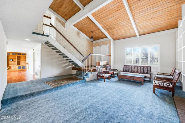 a living room with furniture