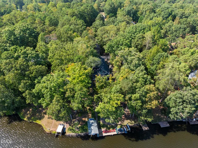 a view of a golf course with a lake