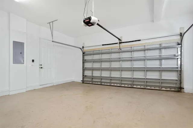 a view of a room with a wooden walls