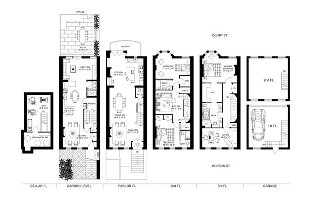 a black and white photo of a living room