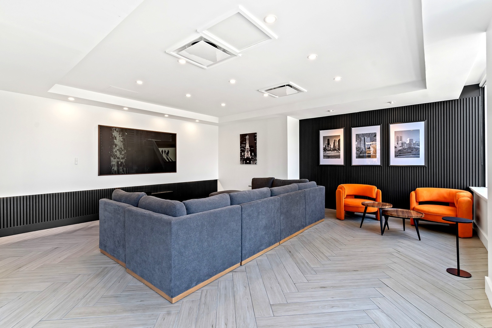 655 West Irving Park Road, Unit 3608 Chicago, IL 60613 - Photo 30 of 37 a living room with furniture and a flat screen tv