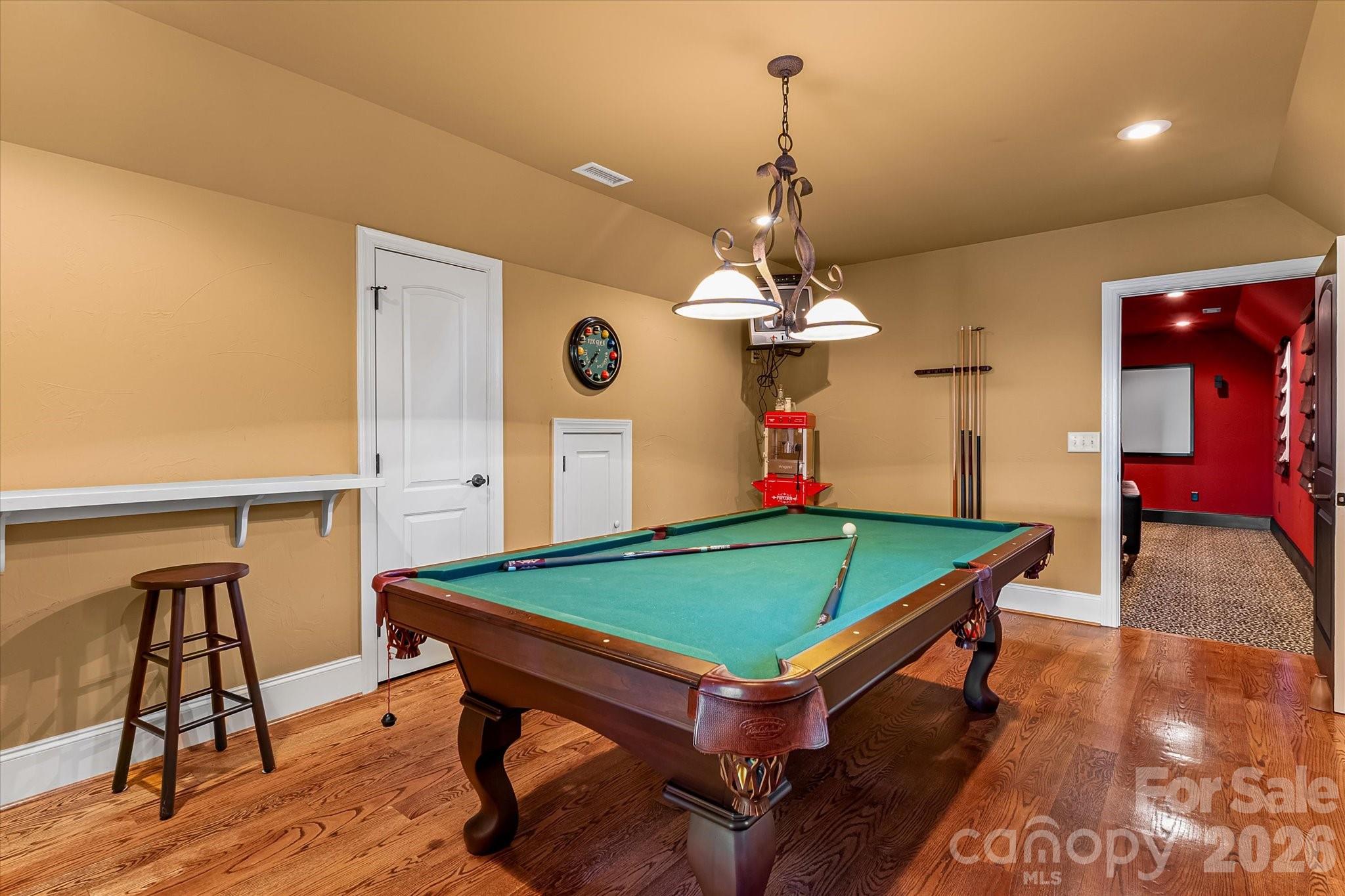 368 Players Ridge Road Hickory, NC 28601 - Photo 23 of 48 a room with pool table and wooden floor