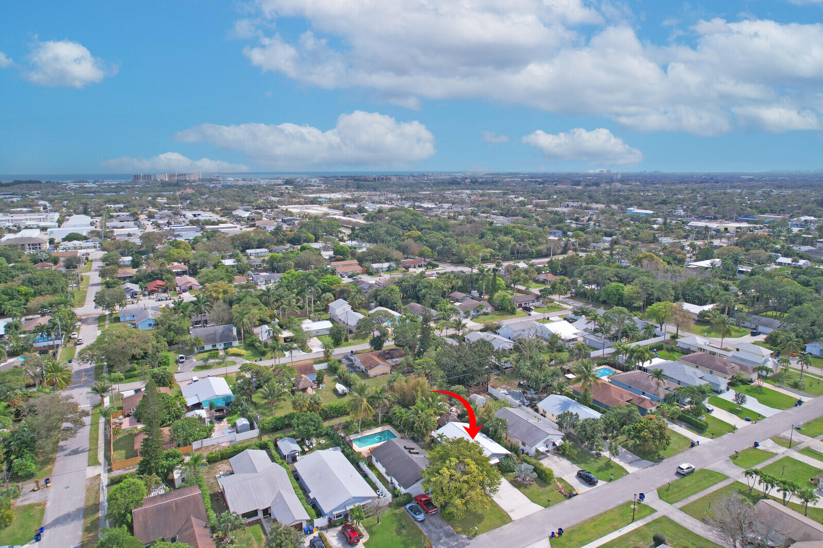 503 North Perry Avenue Jupiter, FL 33458 - Photo 41 of 44 an aerial view of residential houses with city view