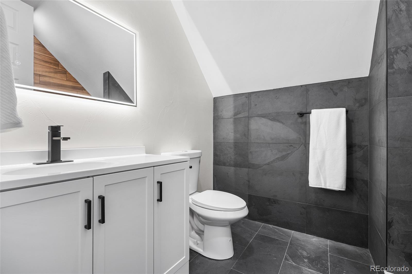 2011 West Scott Place Denver, CO 80211 - Photo 24 of 46 a bathroom with a toilet sink and shower