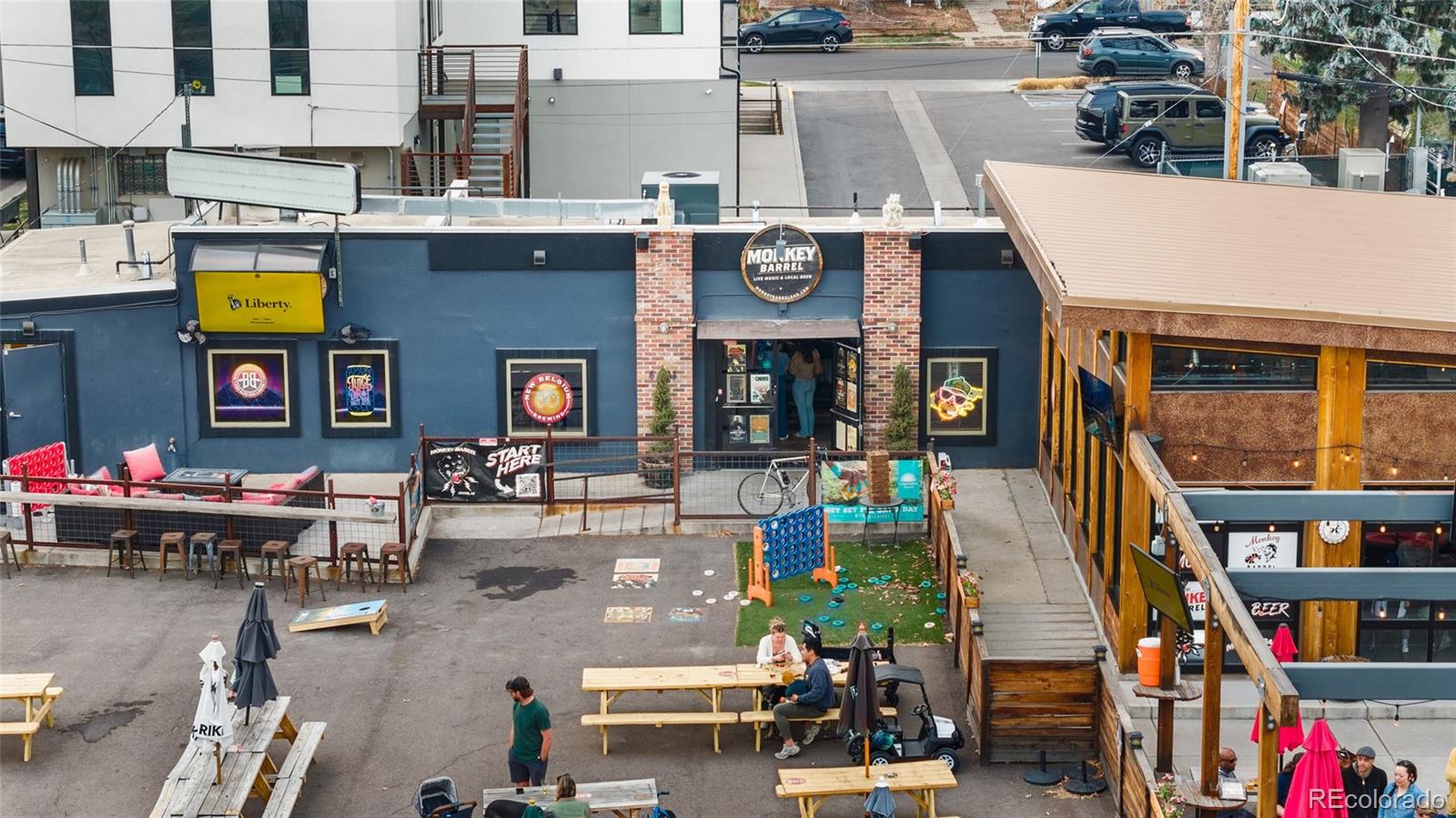 2011 West Scott Place Denver, CO 80211 - Photo 44 of 46 an aerial view of a swimming pool with outdoor seating