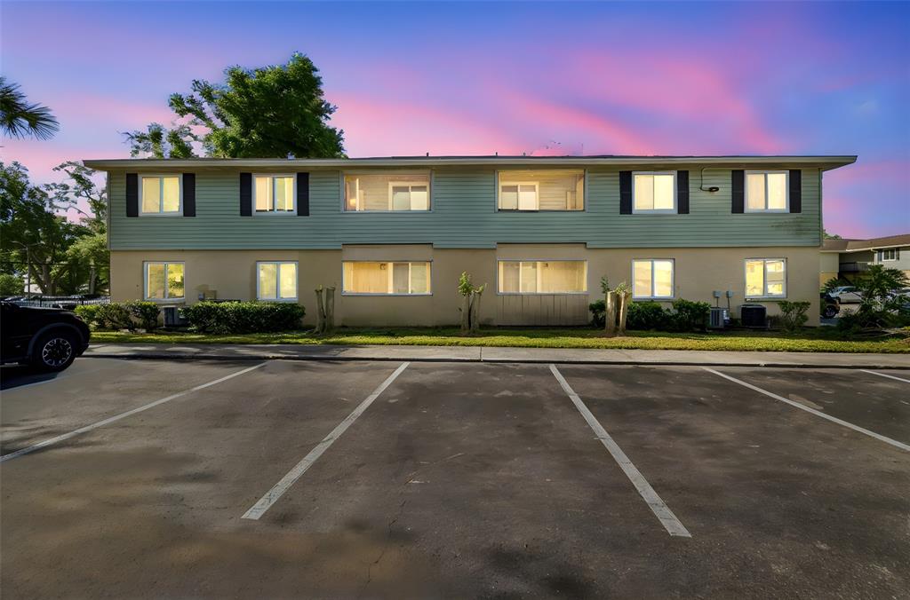 a view of building with a street