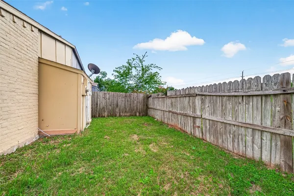 a view of a backyard with a staircase