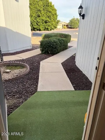 a view of a backyard