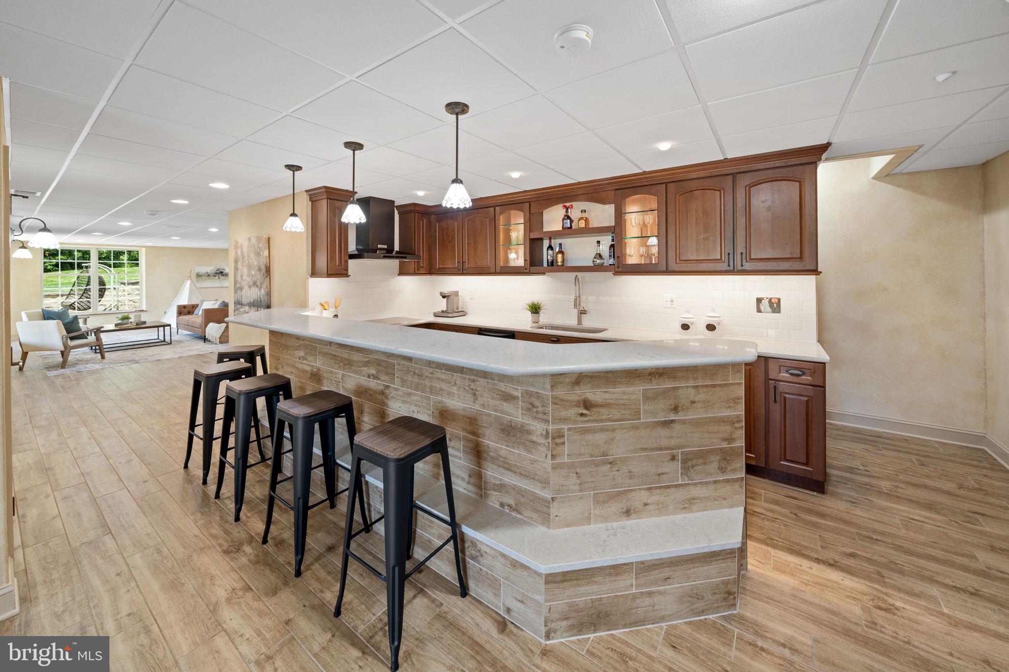 224 Laurel Heights Road Landenberg, PA 19350 - Photo 45 of 95 Bar and kitchen in Lower Level
