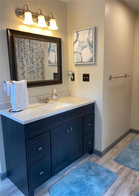 234 Marwood Road Cabot, PA 16023 - Photo 16 of 22 a bathroom with a sink vanity and mirror