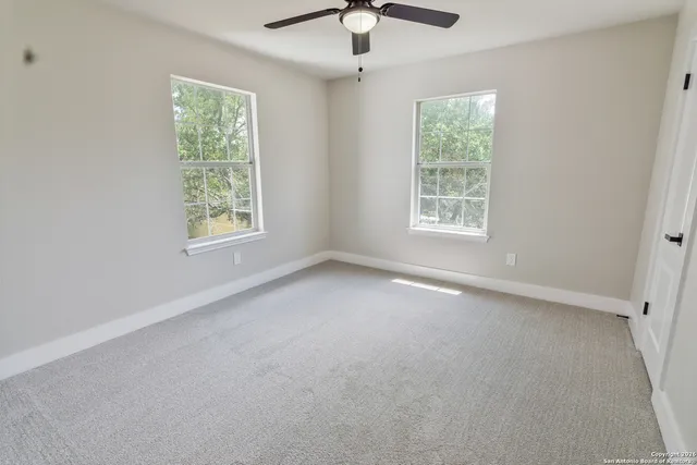 a view of a park with bench and trees